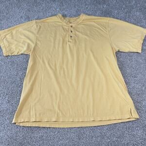 Red Head Bass Pro Shop Men's Henley Shirt Short Sleeves Size XL Yellow